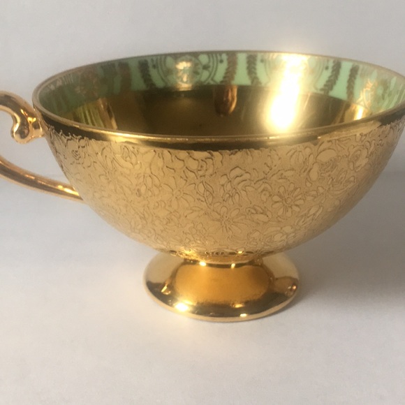 Bohemia 24k gold cup with saucer